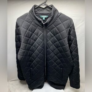 Lauren Ralph Lauren Women’s Quilted Black Jacket Thigh Length